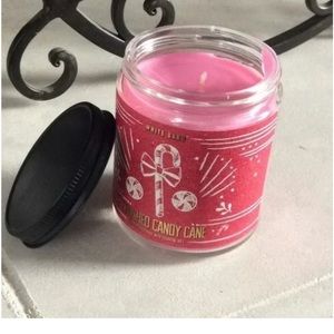 Bath & Body Works / White Crushed Candy Cane Jar 8 oz Single Wick Candle
